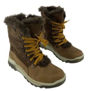 Alpine Design Waterproof Winter Boots Leather Faux Fur Otholite Insoles Outdoors